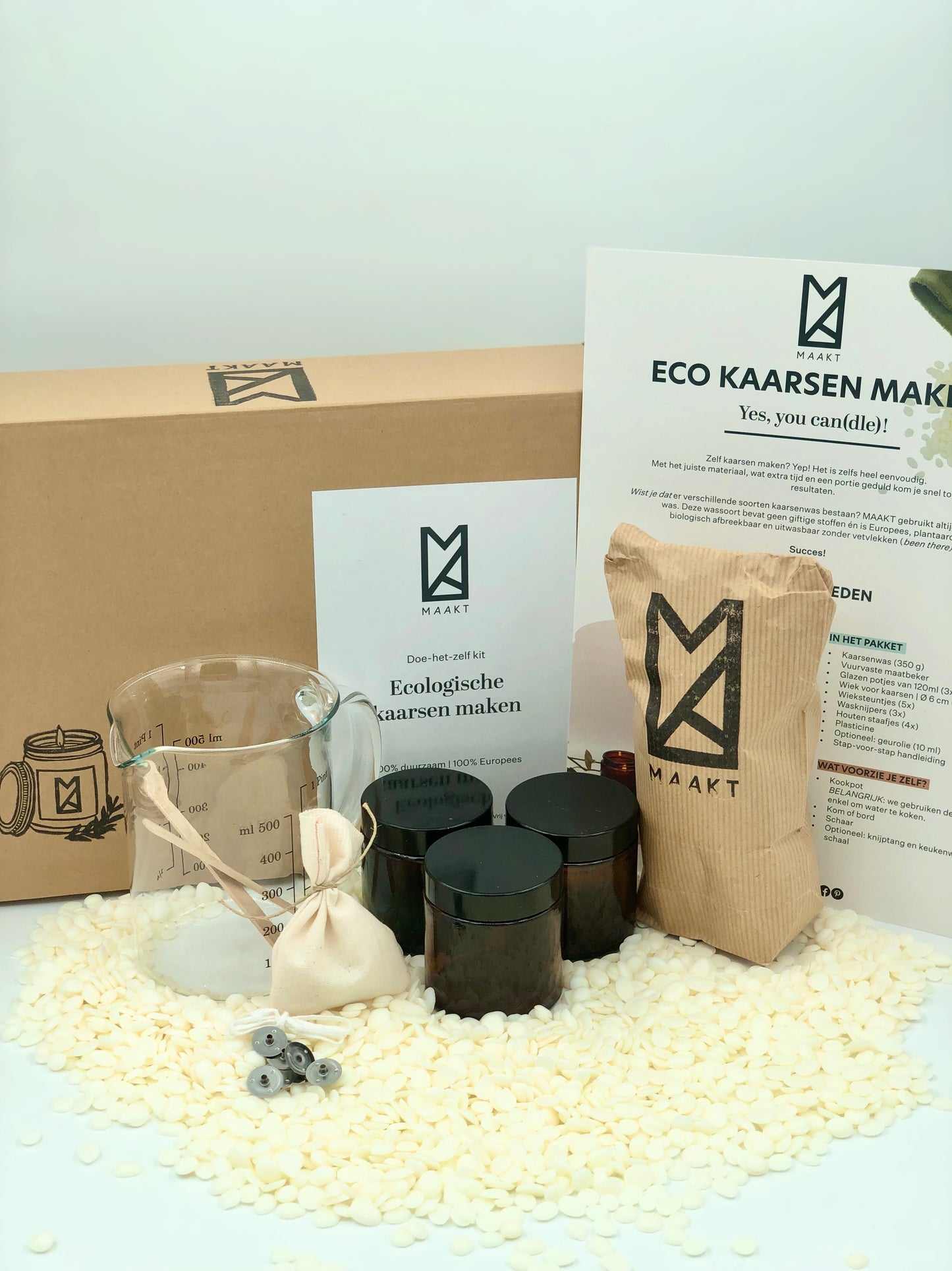 SMALL | DIY eco (geur)kaars in amberkleurige potjes (3x120ml)