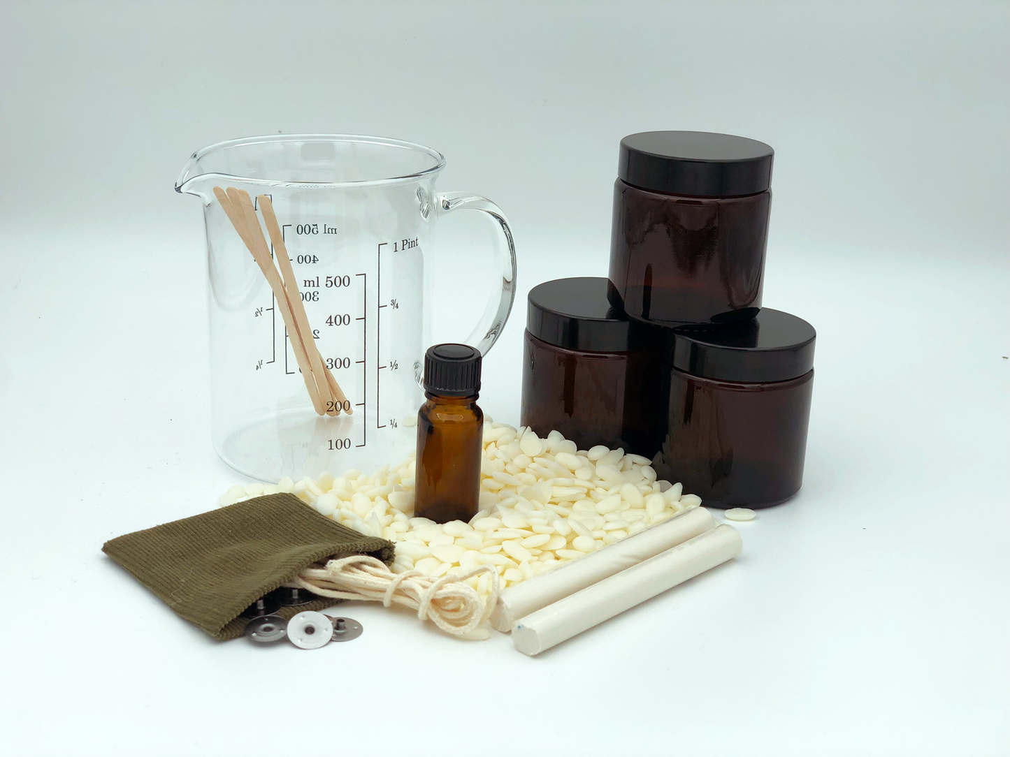 SMALL | DIY eco (geur)kaars in amberkleurige potjes (3x120ml)