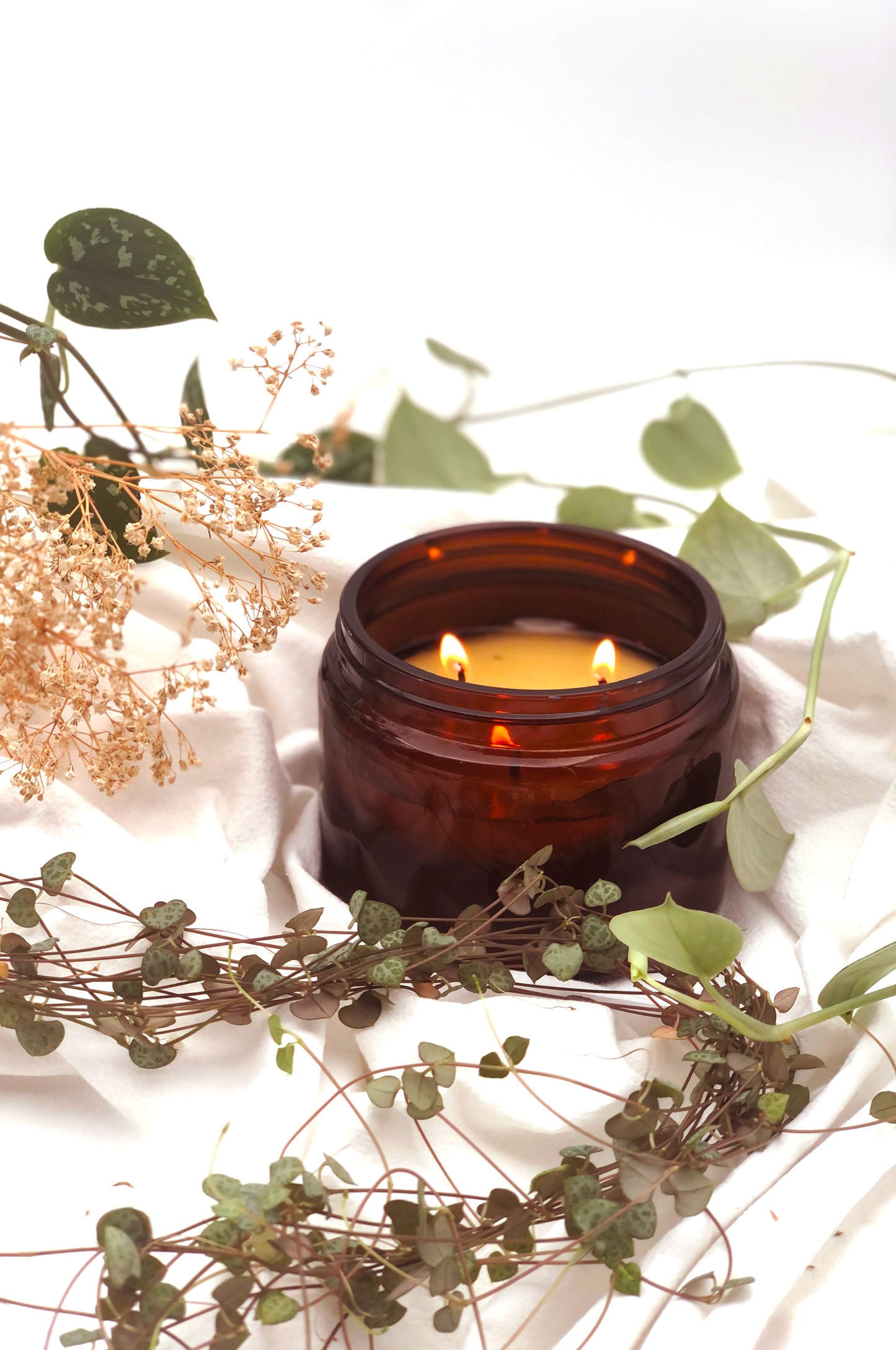 MEDIUM | DIY eco (geur)kaars in amberkleurige pot (1x500ml)