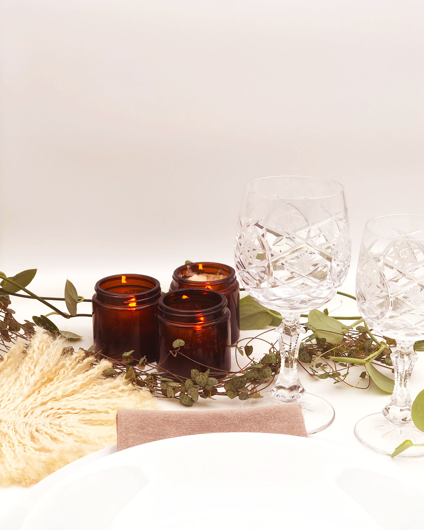SMALL | DIY eco (geur)kaars in amberkleurige potjes (3x120ml)