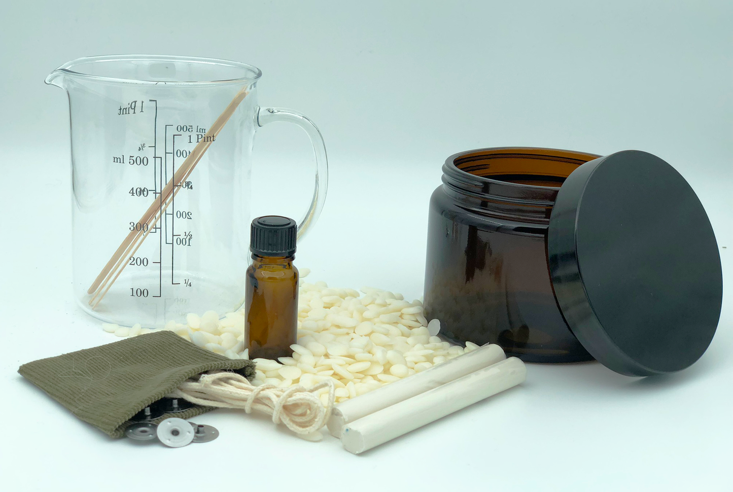MEDIUM | DIY eco (geur)kaars in amberkleurige pot (1x500ml)