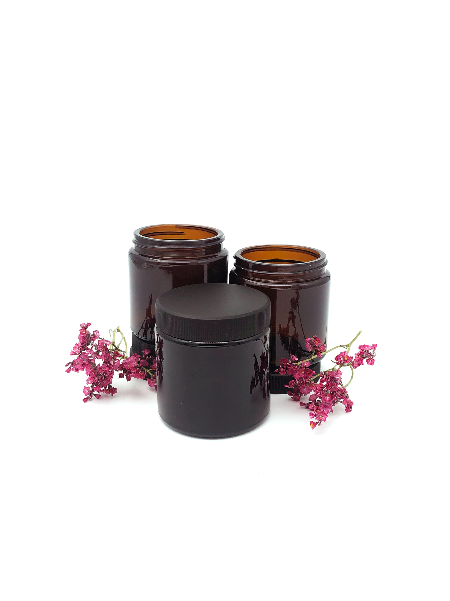 LARGE | DIY eco (geur)kaars in amberkleurige potten (1x500ml & 2x120ml)